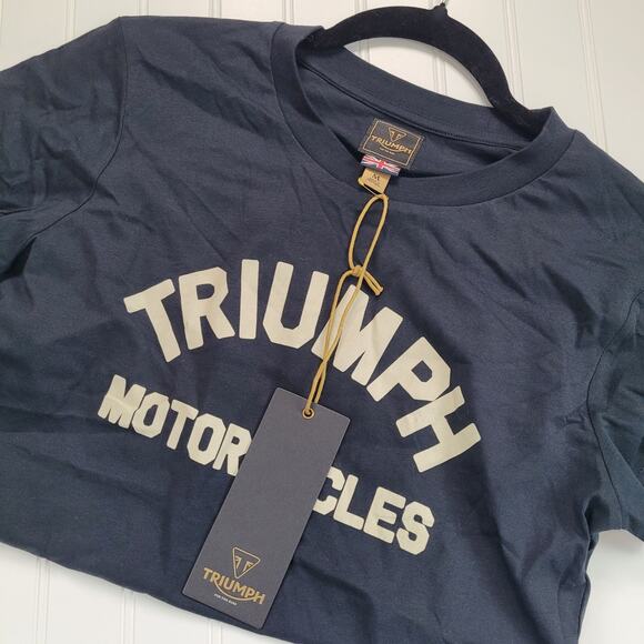 Triumph Motorcycles Womens Medium Luss Jet Black Tee Graphic T Shirt NWT - Picture 3 of 5